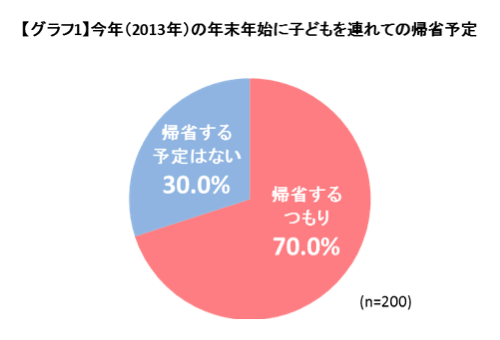 今年（2013）年の年末年始に子どもを連れての帰省予定