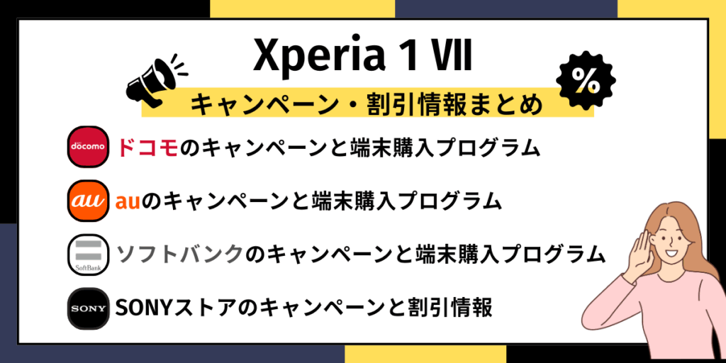 Xperia 1 Ⅶのキャンペーン・割引情報まとめ