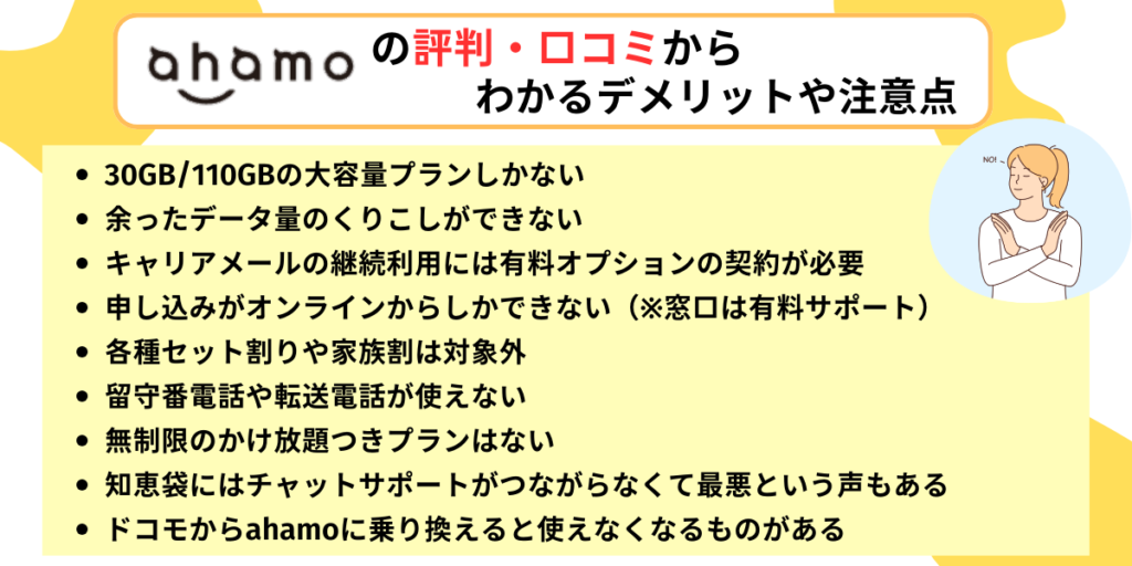 ahamoの評判・口コミからわかるデメリットや注意点を解説