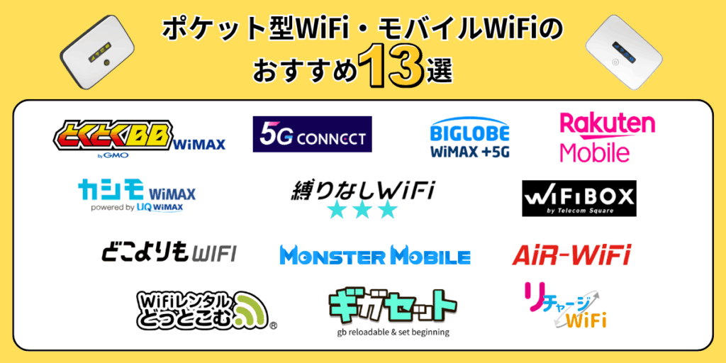 ポケット型Wifi・モバイルWifiのおすすめ13選