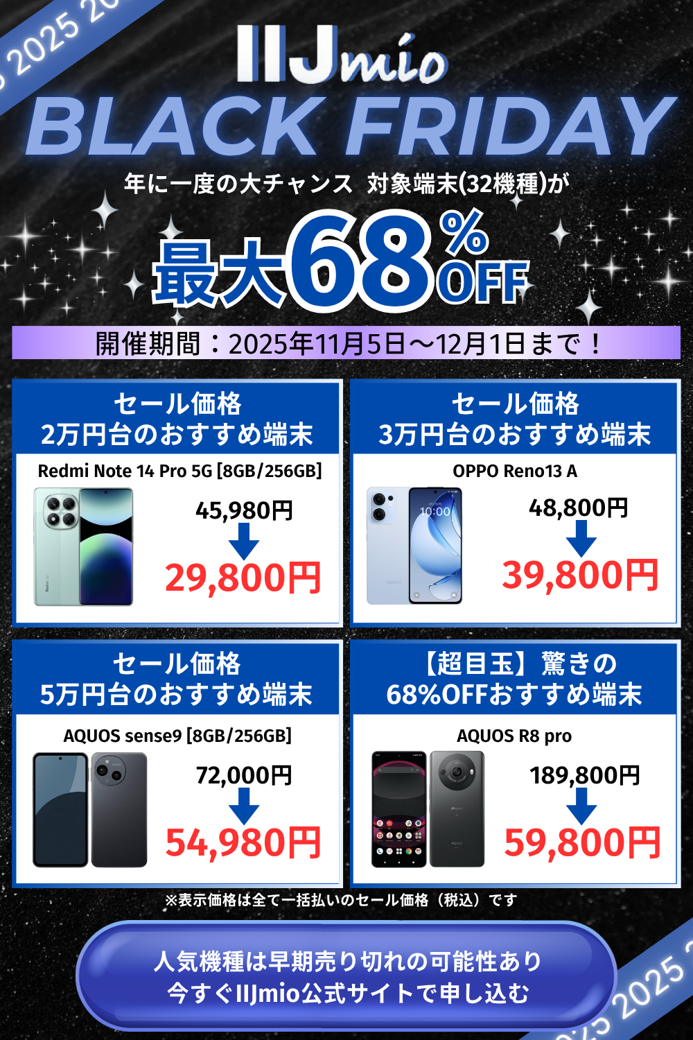 IIJmioブラックフライデー2025 要約画像