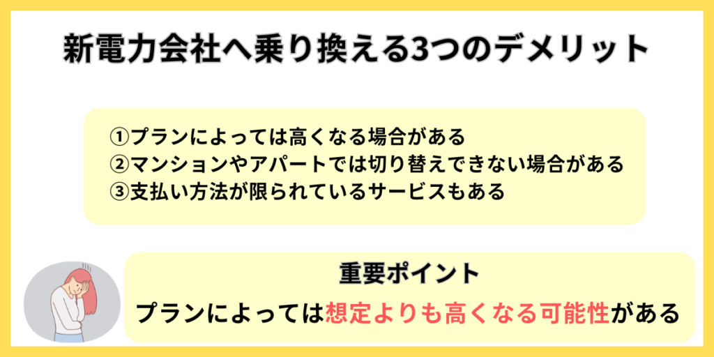 新電力会社 乗り換え デメリット