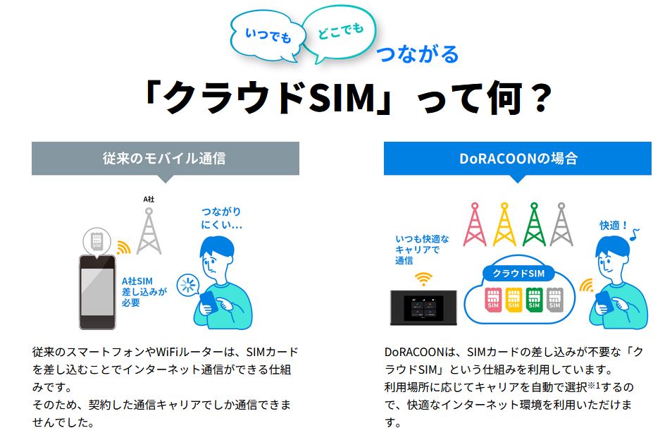 DoRACOONはクラウドSIM