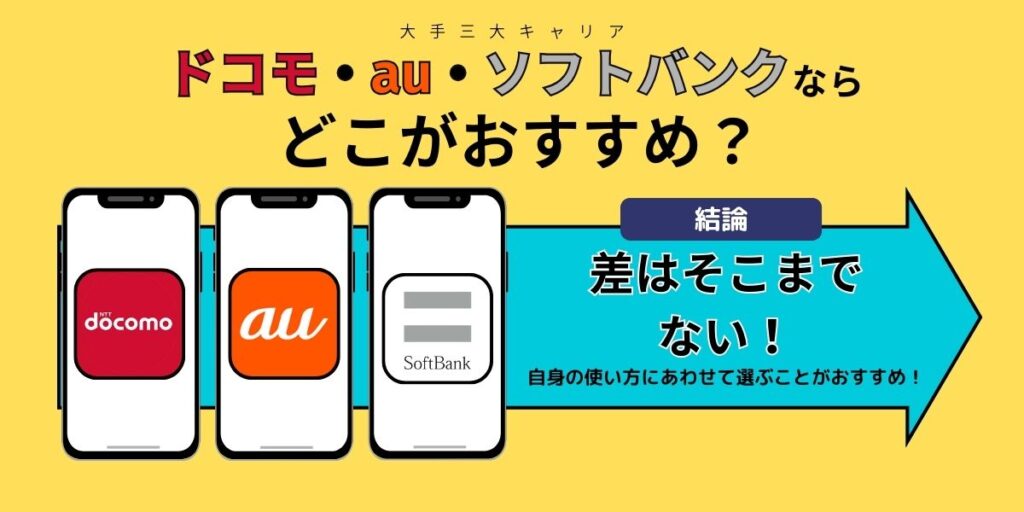 ドコモ、au、ソフトバンクならどこがおすすめ？