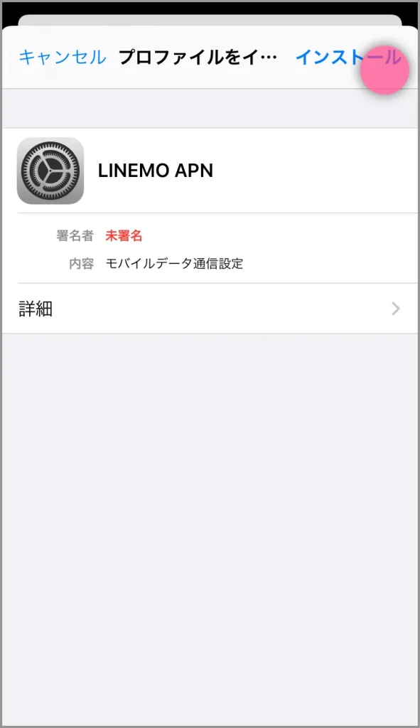 iPhoneのAPN設定②