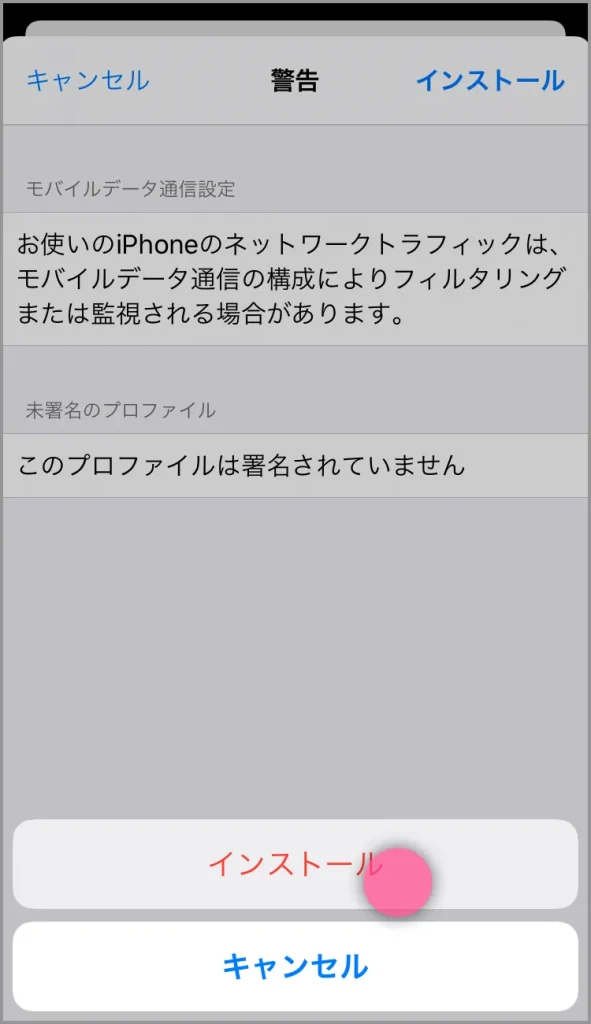iPhoneのAPN設定④
