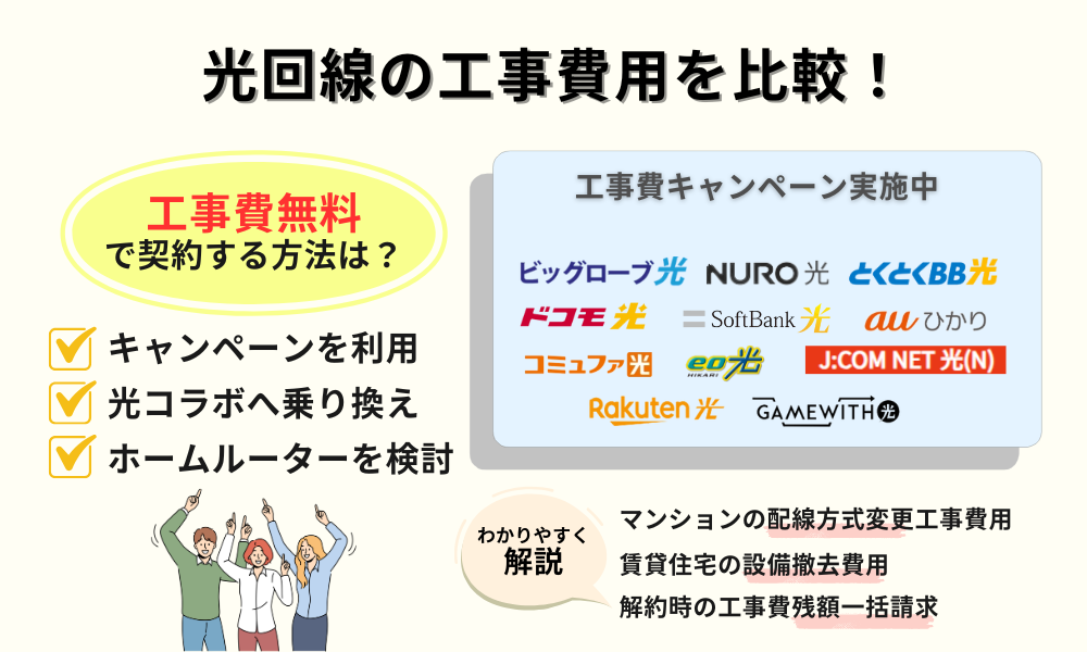 光回線 工事費用 比較
