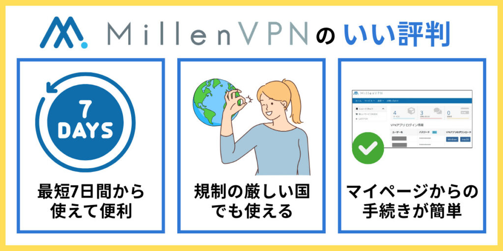 MillenVPNのいい評判