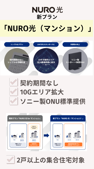 NURO光新プラン 「NURO光(マンション)」