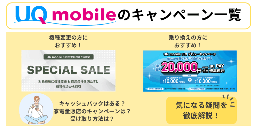 UQモバイルの最新キャンペーン情報まとめ！お得に乗り換え・機種変更
