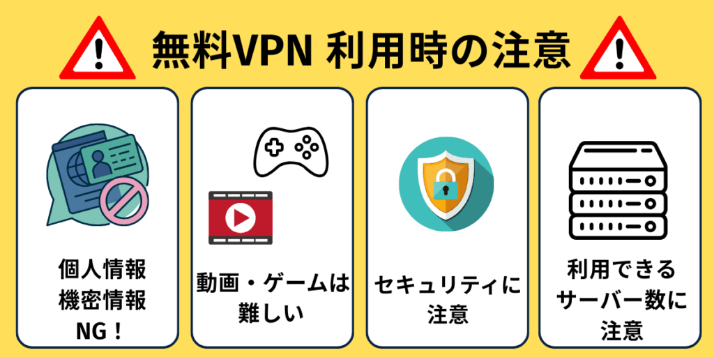 無料VPN利用時の注意