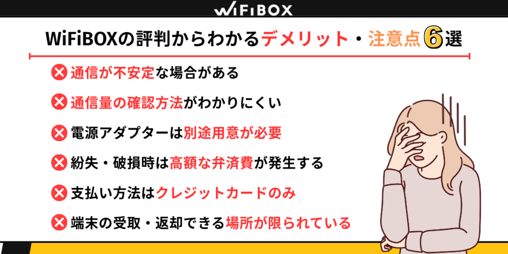 WiFiBOXのデメリット・注意点