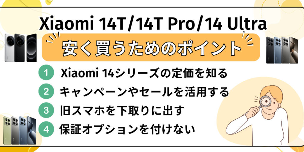 Xiaomi 14T/14T Pro/14 Ultraを安く買うためのポイント