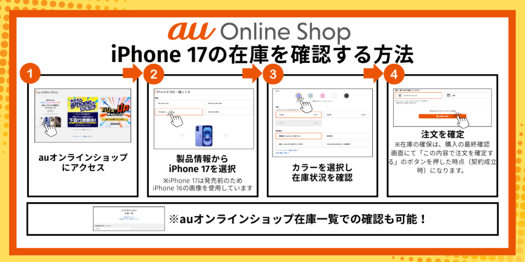 auオンラインショップのiPhone 17の在庫を確認する方法