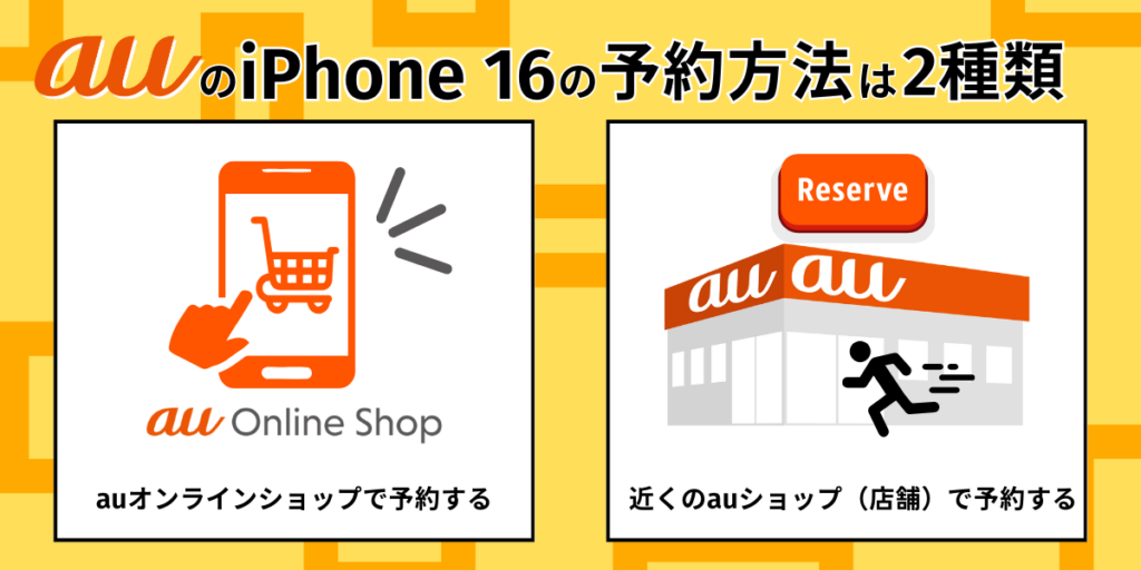 auのiPhone16の予約方法は2種類