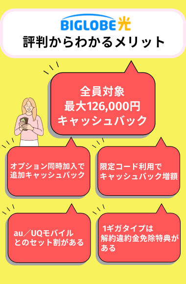 ビッグローブ光の評判からわかるメリット