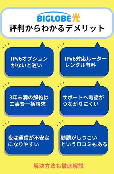 ビッグローブ光の評判からわかるデメリット