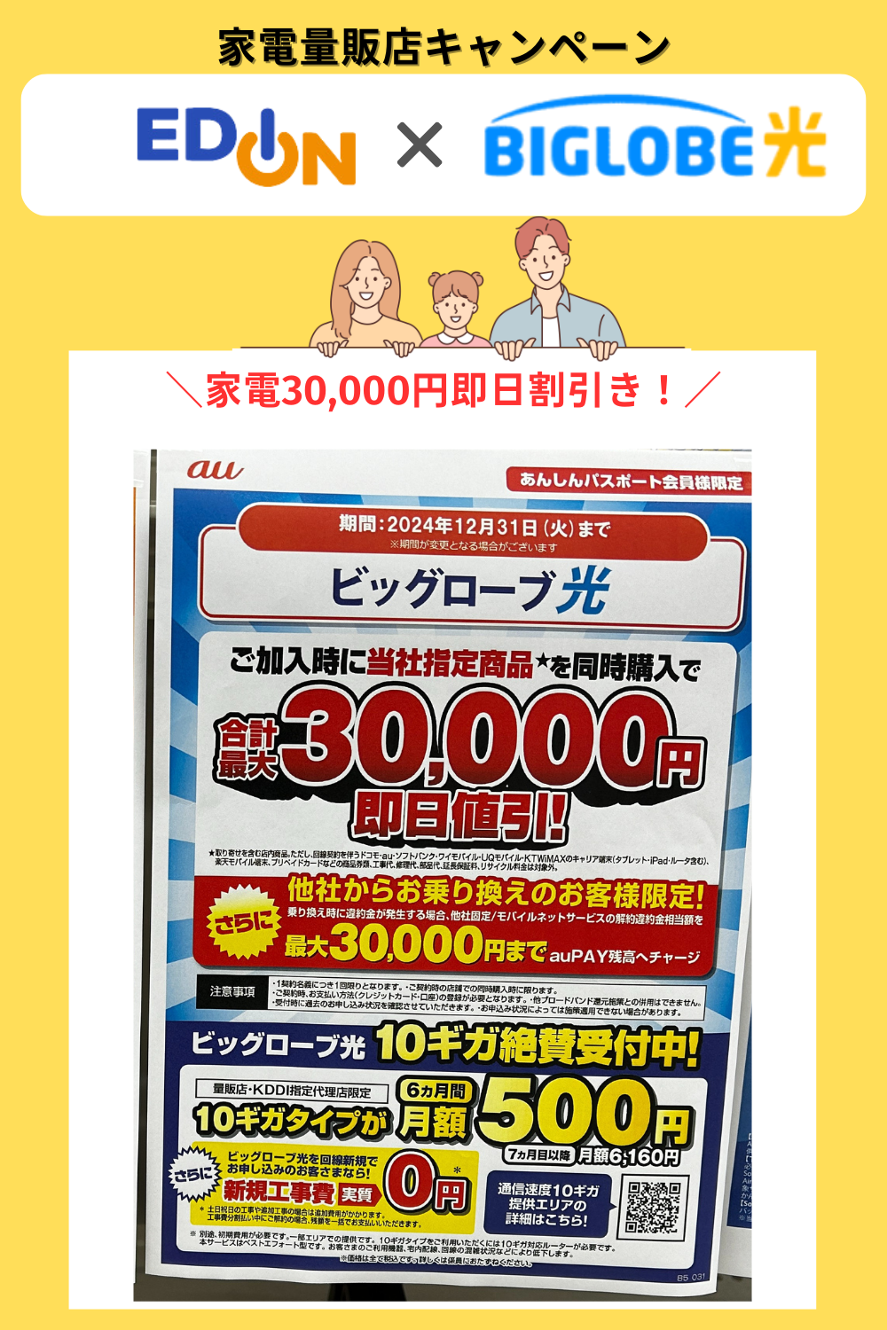 ビッグローブ光家電量販店のキャンペーン