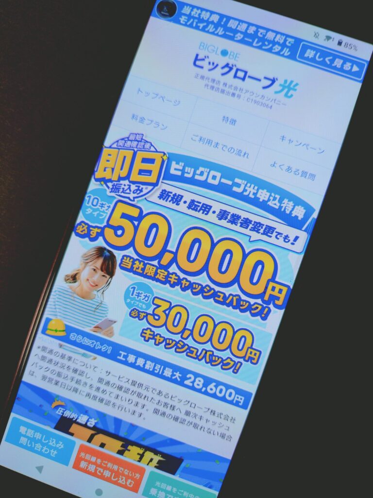 ビッグローブ光　アウンカンパニー