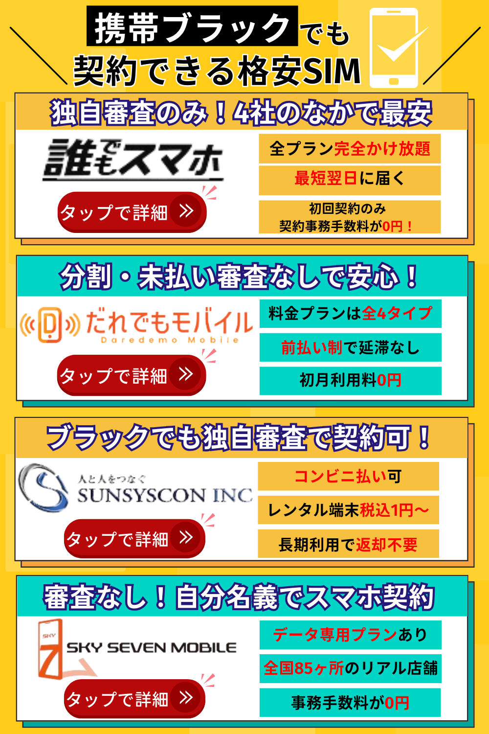 携帯ブラックでも契約できる格安SIM