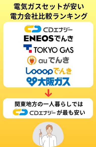電気ガスセットが安い電力会社比較ランキング