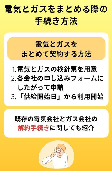 電気とガスをまとめる際の手続き方法