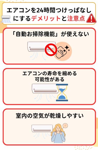 エアコン 24時間つけっぱなし デメリット