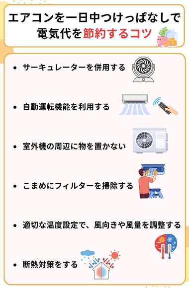 エアコン 一日中つけっぱなし 電気代 節約