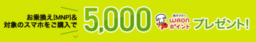 WAONポイント5,000ポイントプレゼント