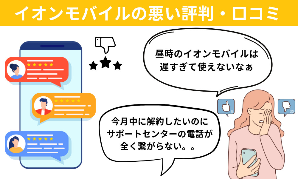 イオンモバイルの悪い評判・口コミ