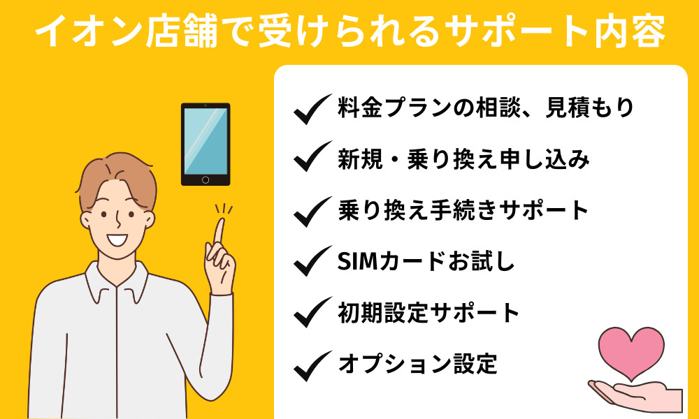 イオン店舗で受けられるサポート内容
