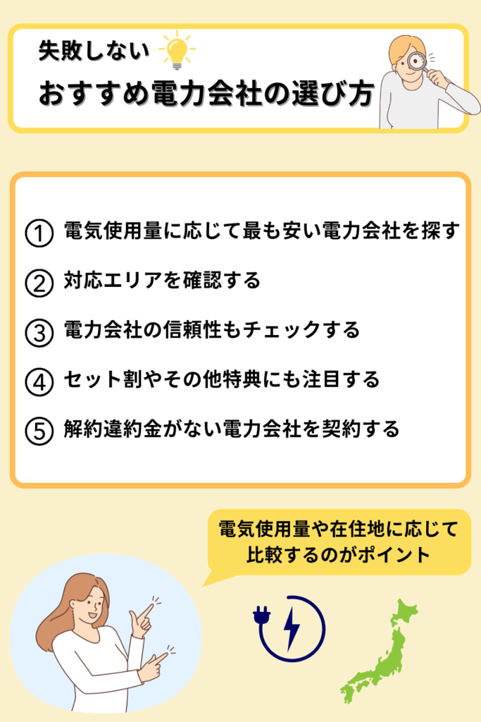 おすすめの電力会社の選び方