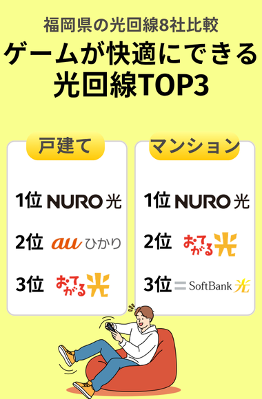 福岡：ゲームが快適にできるおすすめの光回線
