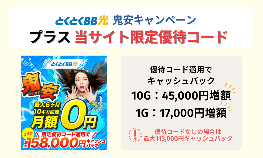 最新 GMOとくとくBB光で実施中のキャンペーン情報