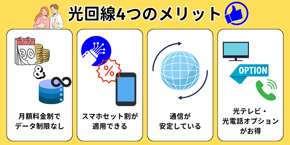 光回線の4つのメリット