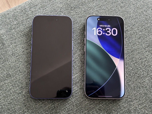 iPhone16とiPhone17常時表示ディスプレイ