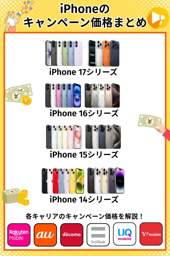 iPhone キャンペーン 機種別価格