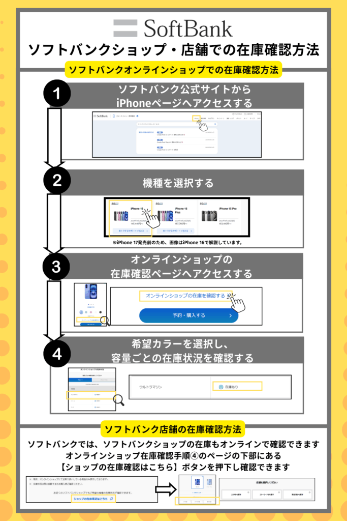 ソフトバンクショップ・店舗での在庫確認方法