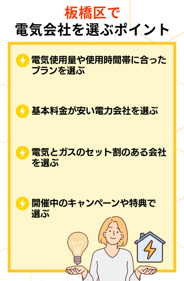 板橋区 電力会社を選ぶポイント