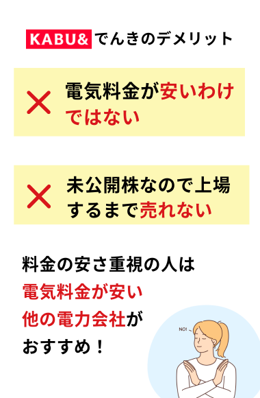 カブアンドでんき　デメリット