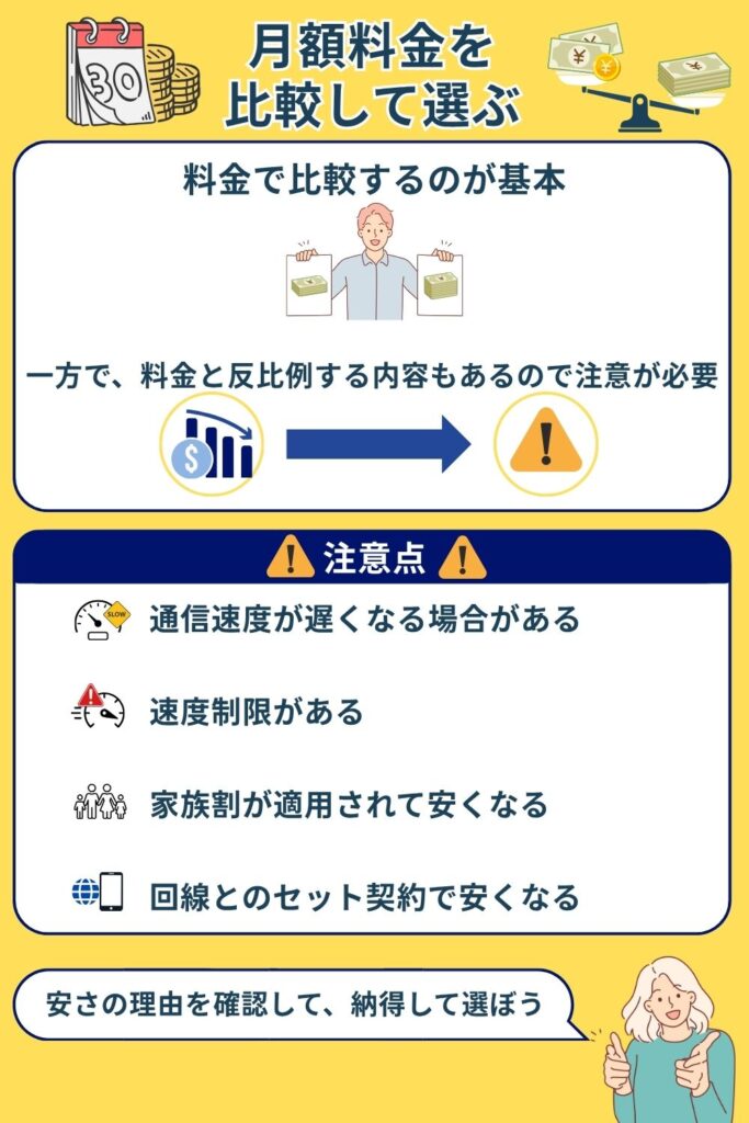 格安SIM おすすめ 月額料金を比較して選ぶ