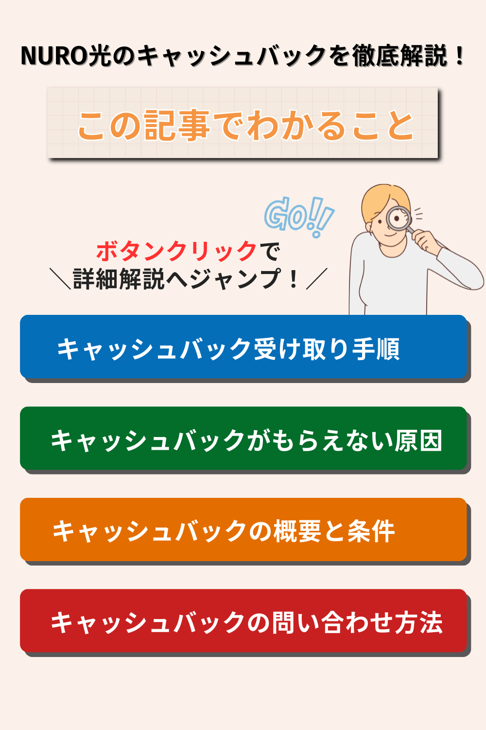 nuro光 キャッシュバック：この記事でわかること