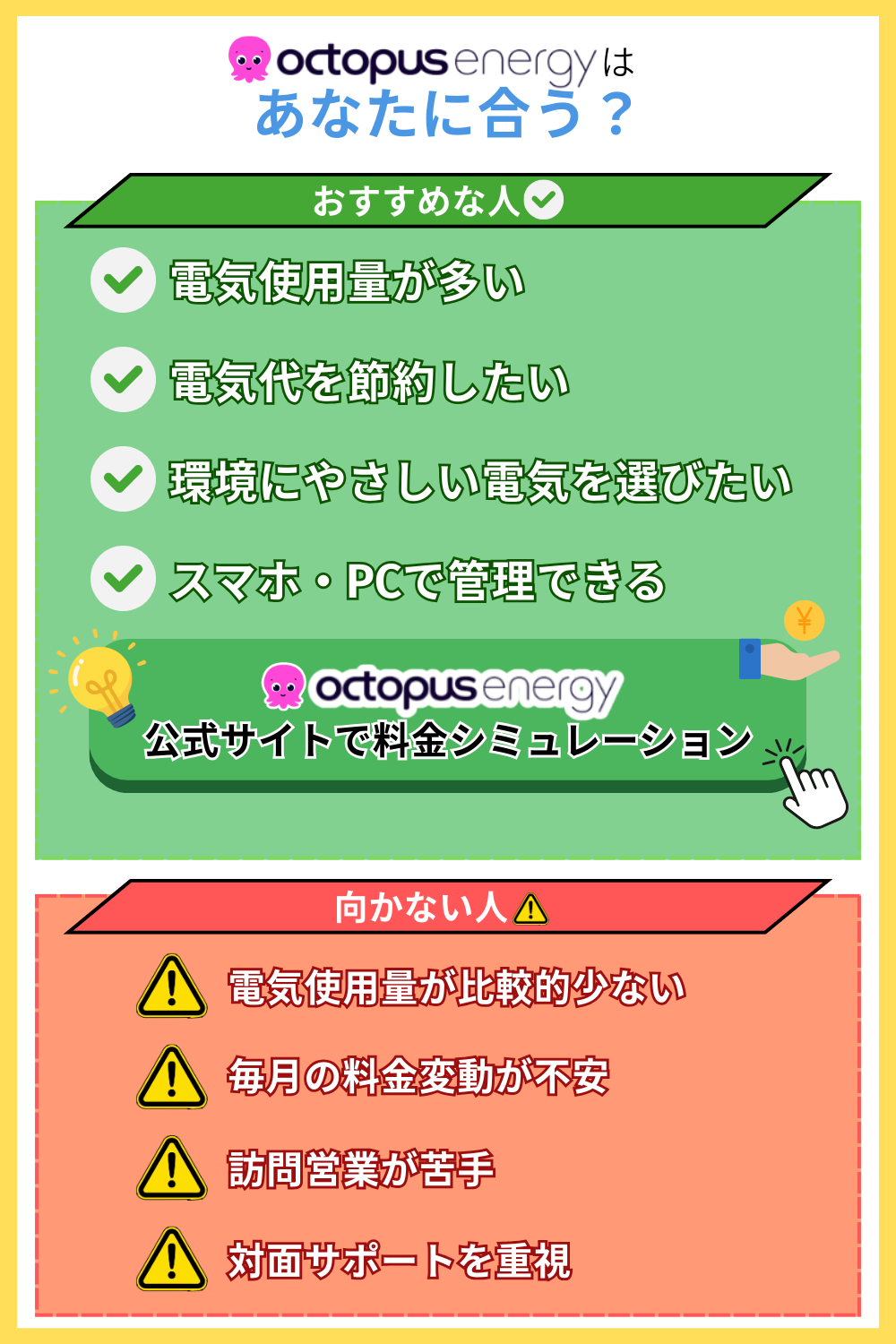 オクトパスエナジーがおすすめな人と向かない人