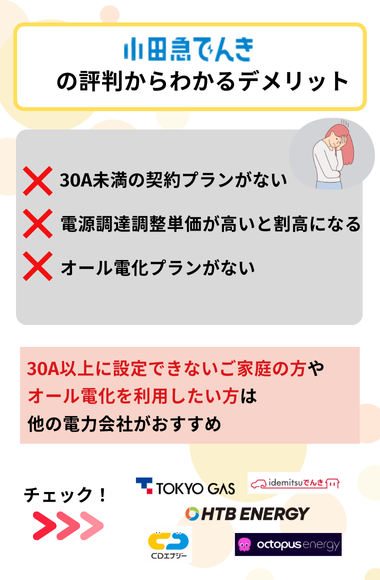 小田急でんき　デメリット