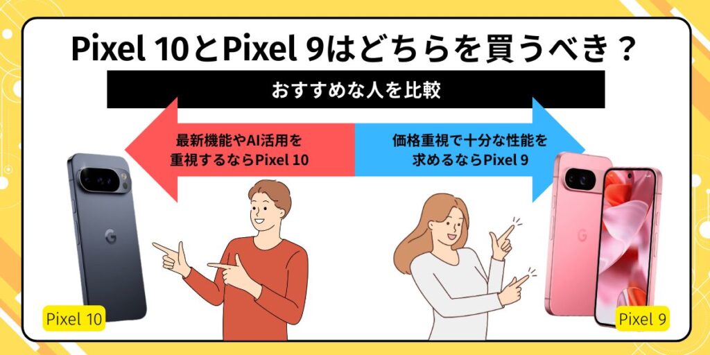 Pixel10 Pixel9 比較 どちらを買うべき?