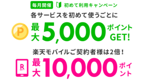 楽天モバイルユーザーは
最大10,000ポイント還元