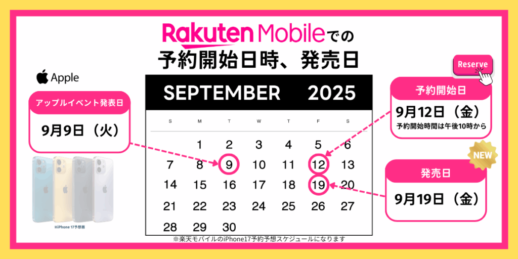 楽天モバイル iPhone 17 予約 発売日