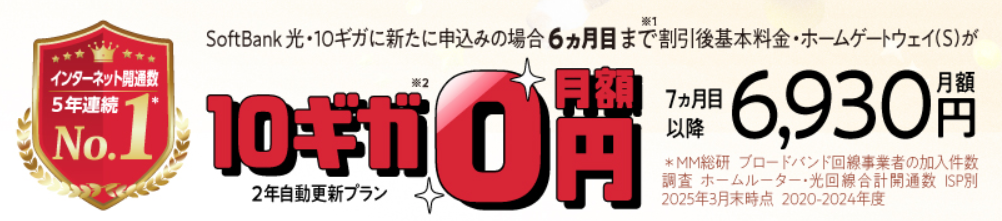 SoftBank光・10ギガ もっとめちゃトク割の画像