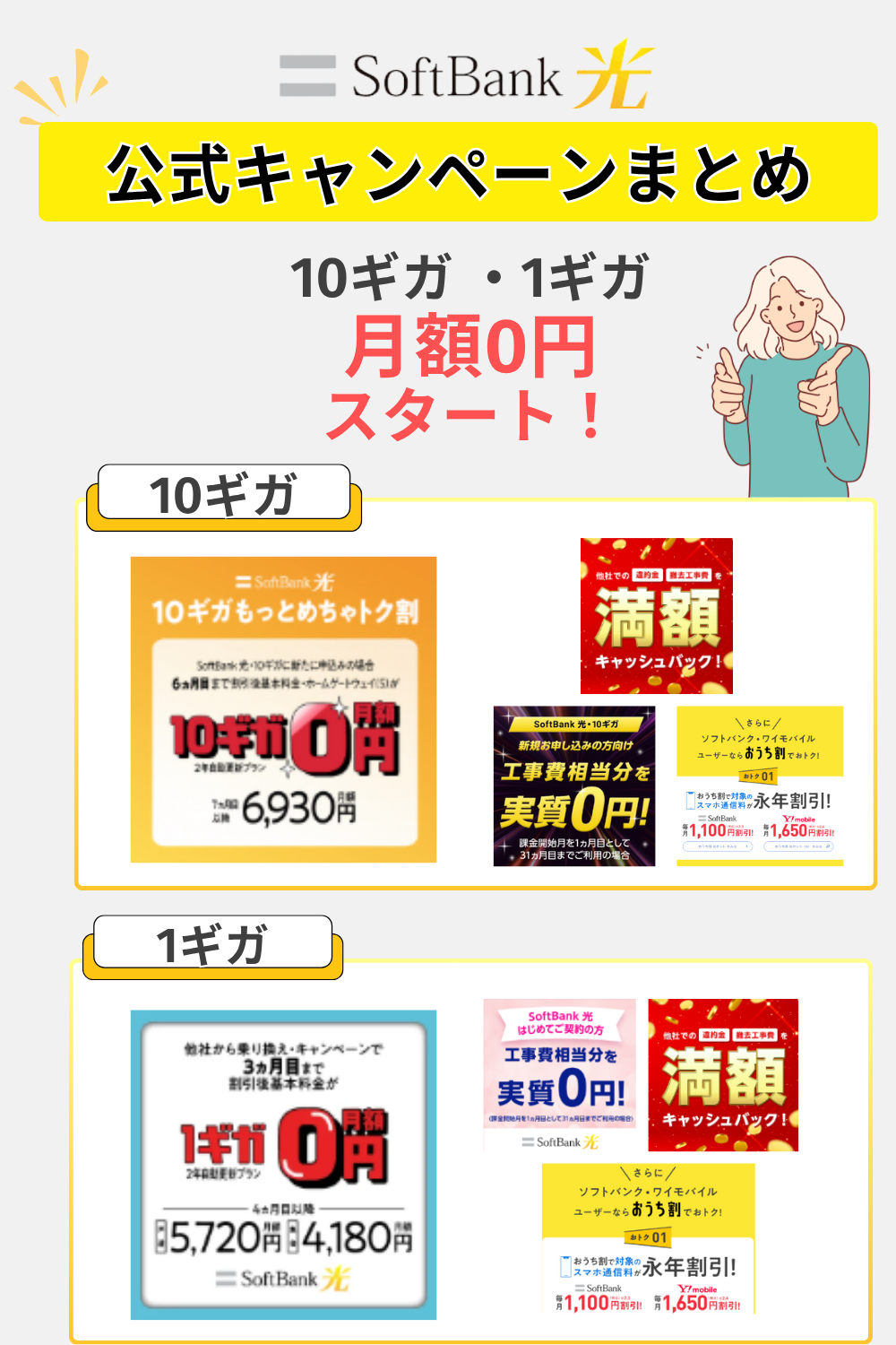 ソフトバンク光の公式キャンペーンまとめ