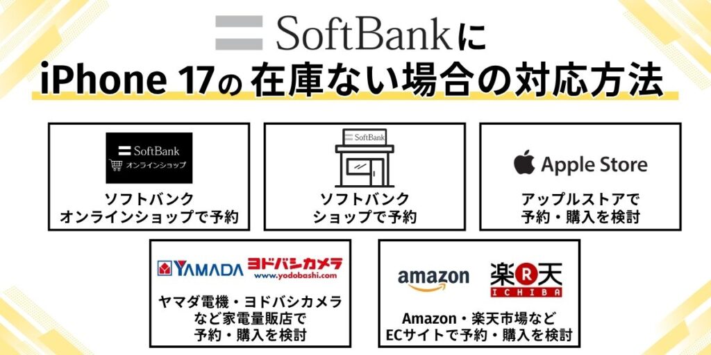 ソフトバンク iPhone17 在庫　ソフトバンクにiPhone 17の在庫ない場合の対応方法